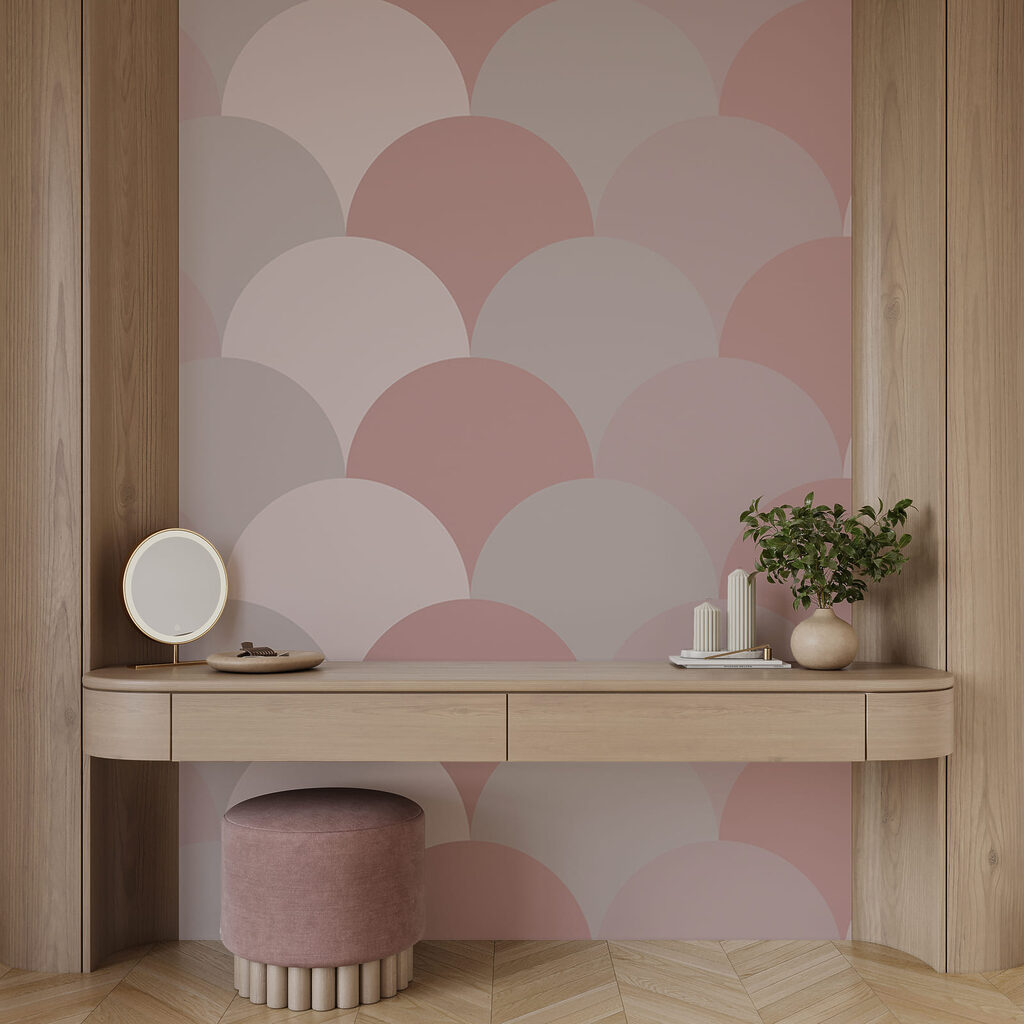 Motif de cercles roses et gris Motif de cercles roses et gris