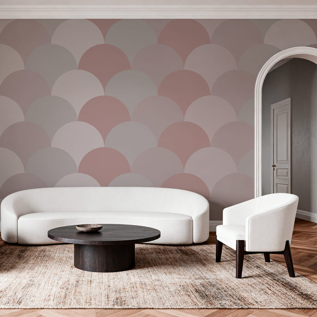 Motif de cercles roses et gris Motif de cercles roses et gris