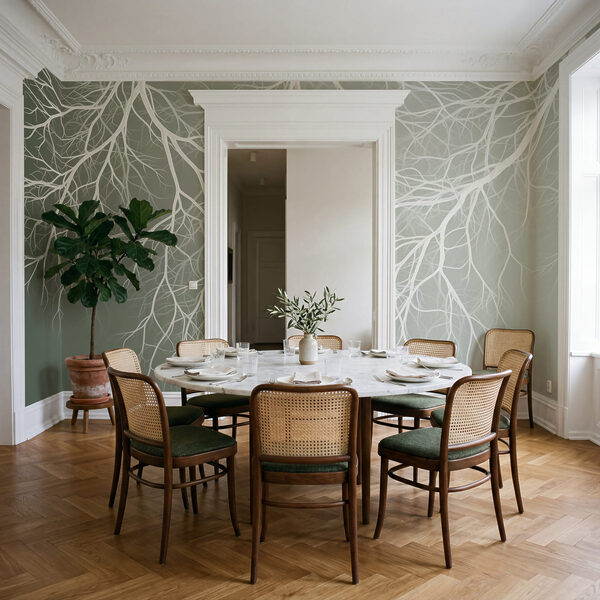Des branches blanches sur fond gris Des branches blanches sur fond gris