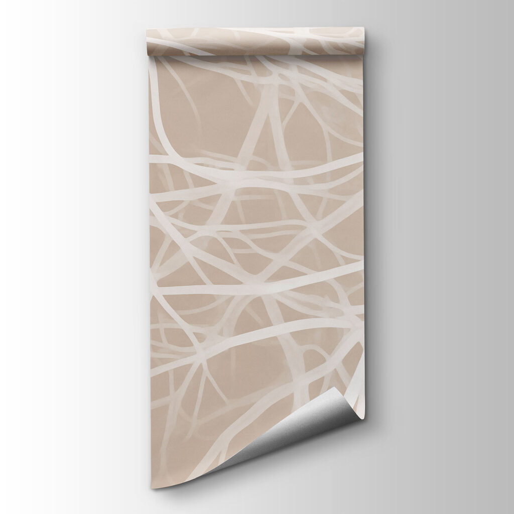 White branches on a beige background