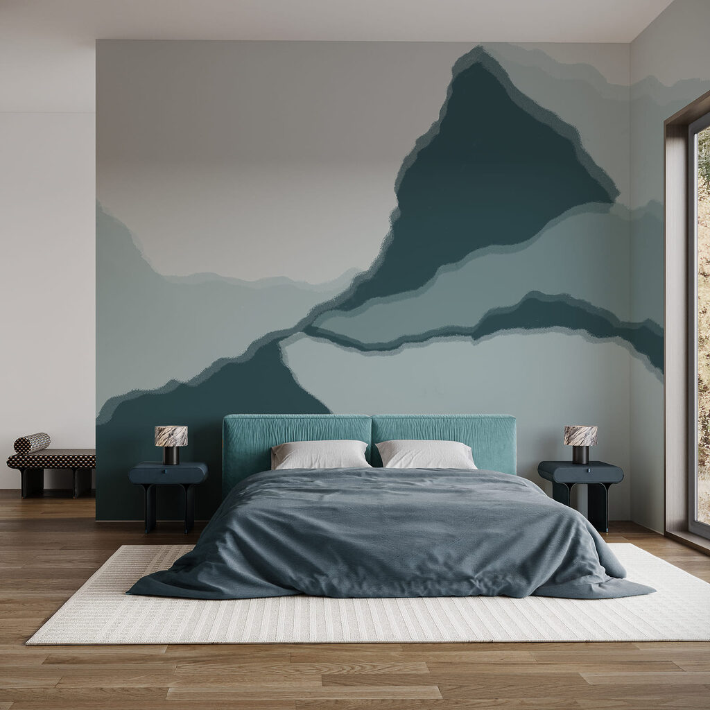 Paysage de montagne abstrait dans des tons froids Paysage de montagne abstrait dans des tons froids