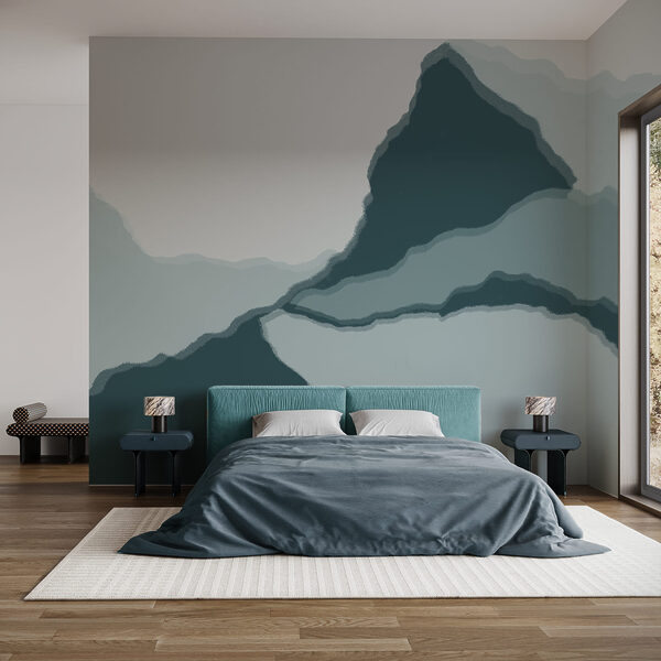 Paysage de montagne abstrait dans des tons froids Paysage de montagne abstrait dans des tons froids