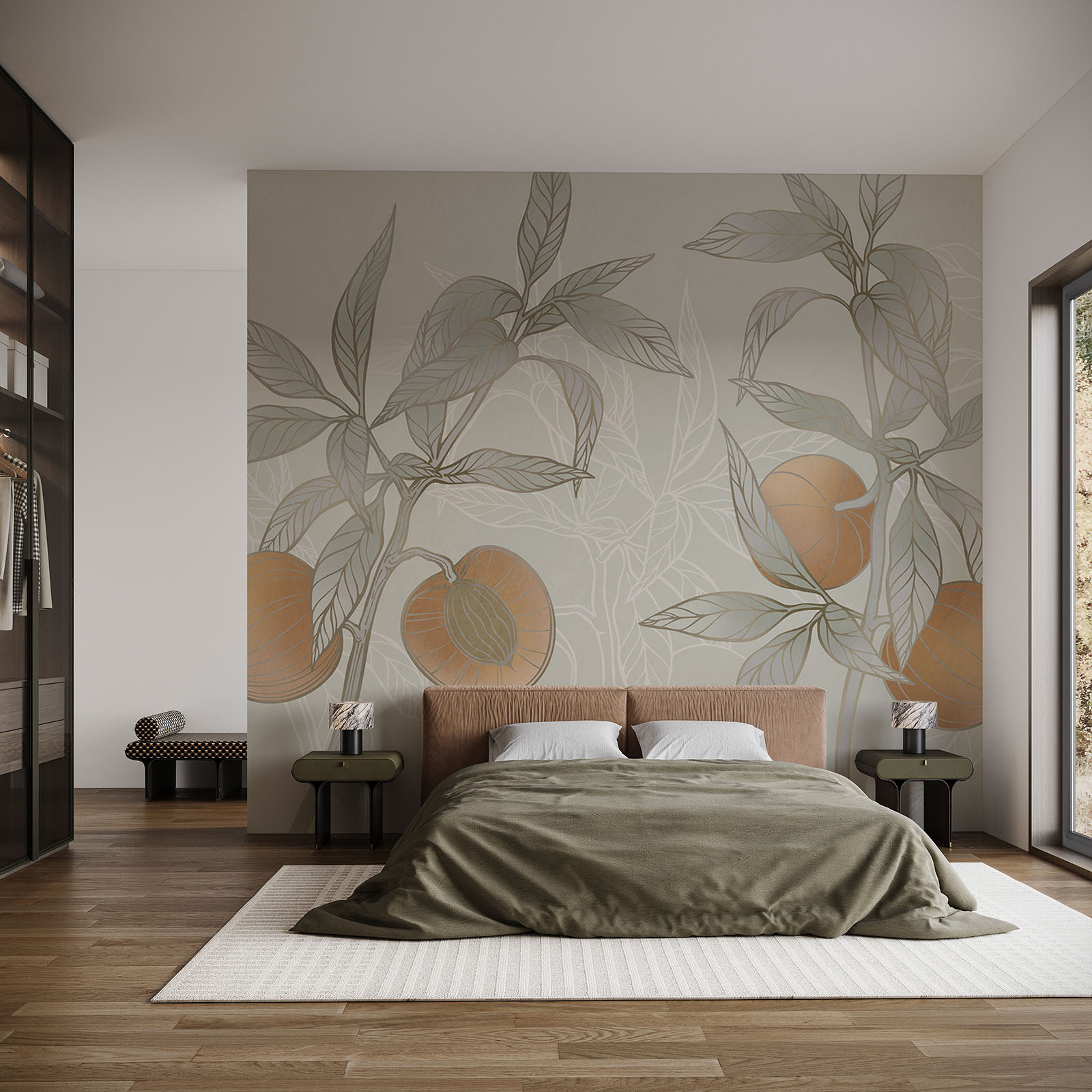 Dessin d'une plante avec des feuilles et des fruits Dessin d'une plante avec des feuilles et des fruits