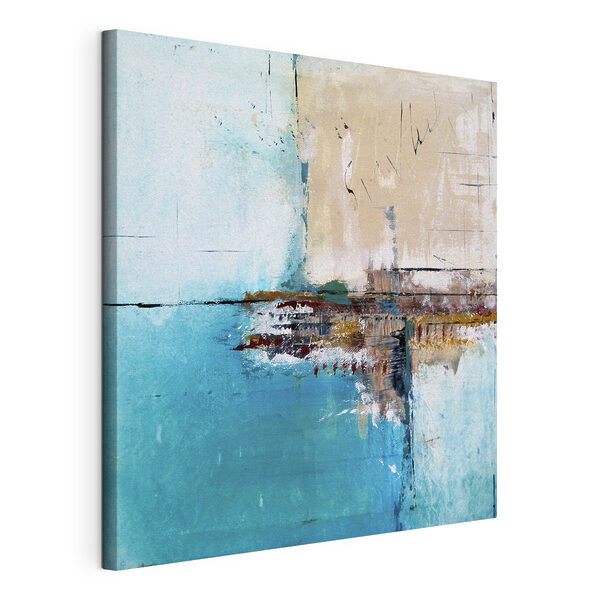 Peinture d'un mur bleu et blanc Tableaux Peinture d'un mur bleu et blanc