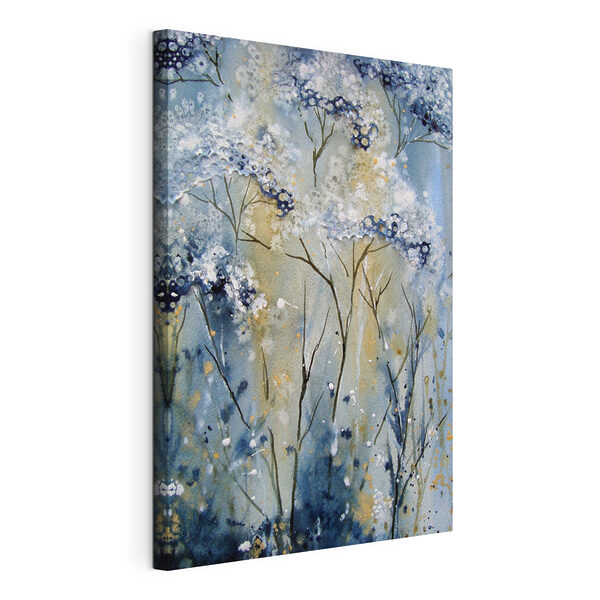 Peinture d'une plante blanche et bleue Tableaux Peinture d'une plante blanche et bleue