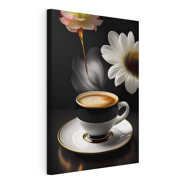 Tableaux Une tasse de café et une fleur