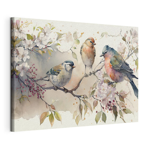 Groupe d'oiseaux sur une branche Tableaux Groupe d'oiseaux sur une branche