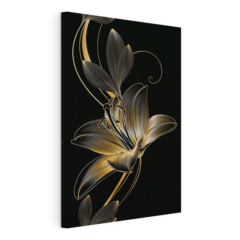 Elegant black and amber floral art Elegant black and amber floral art