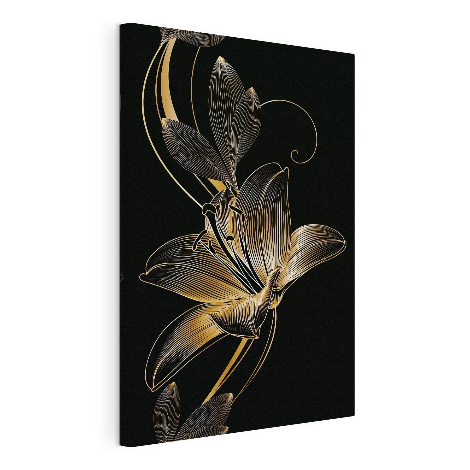 Elegant black and amber floral art Elegant black and amber floral art