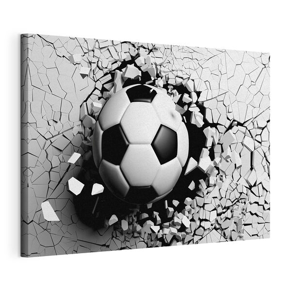 Un ballon de football qui traverse un mur Tableaux Un ballon de football qui traverse un mur
