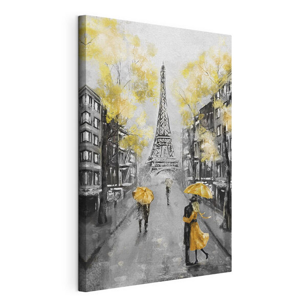 Tableaux Peinture d'une rue avec des personnes marchant sous un parapluie (UGS : s34592) Tableaux Tableaux Peinture d'une rue avec des personnes marchant sous un parapluie (UGS : s34592)