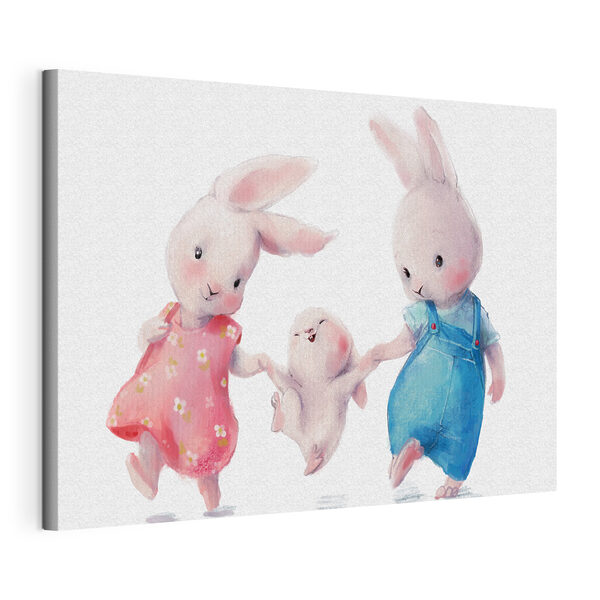 Un groupe de lapins se tenant la main Tableaux Un groupe de lapins se tenant la main