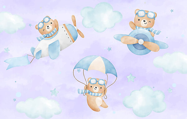 Group of teddy bears in the sky Group of teddy bears in the sky