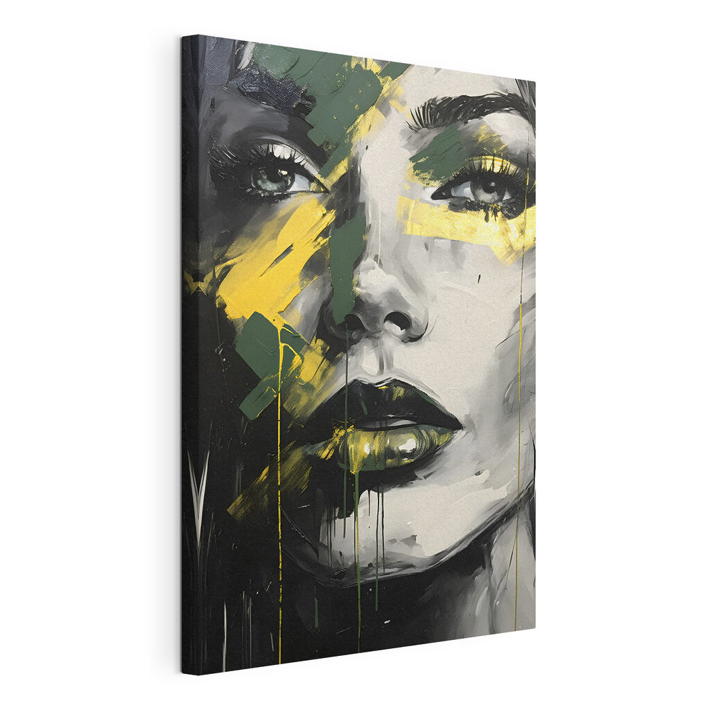 A painting of a woman's face