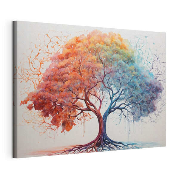 Un arbre avec des feuilles de différentes couleurs Tableaux Un arbre avec des feuilles de différentes couleurs