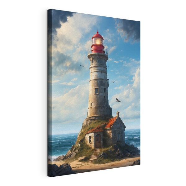Tableaux Phare sur un rocher avec l'île Ford en arrière-plan (UGS : s36448) Tableaux Tableaux Phare sur un rocher avec l'île Ford en arrière-plan (UGS : s36448)
