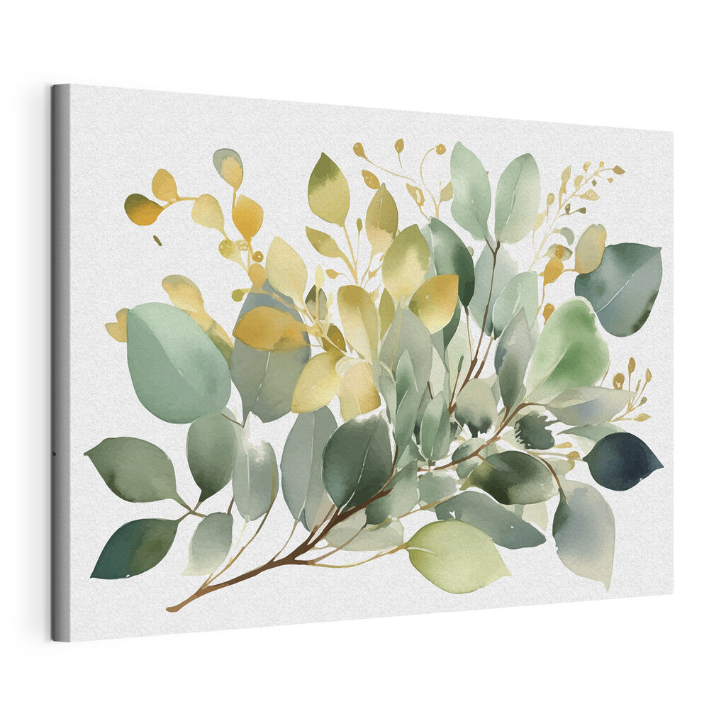 A watercolor painting of leaves