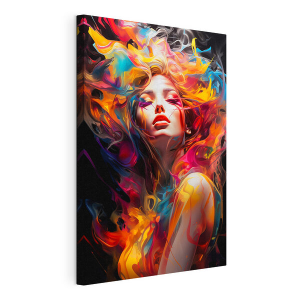 Tableaux Une femme aux cheveux colorés