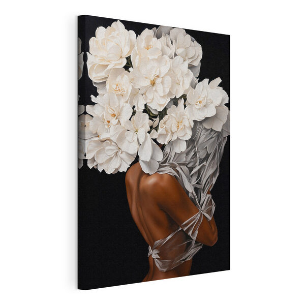 Tableaux Une femme avec des fleurs blanches sur la tête (UGS : s37163) Tableaux Tableaux Une femme avec des fleurs blanches sur la tête (UGS : s37163)