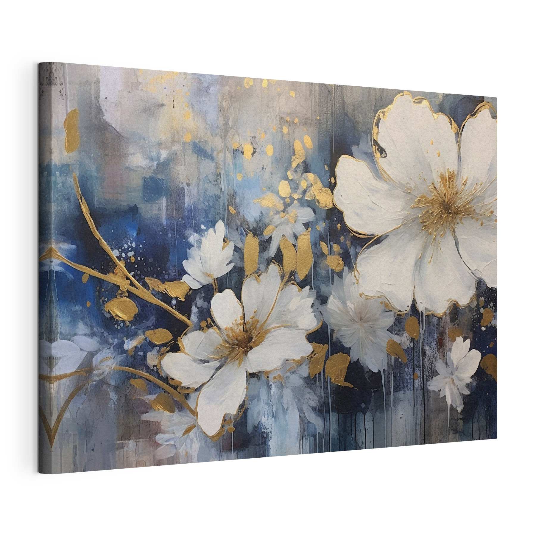 Floral Elegance in Blue and White Floral Elegance in Blue and White