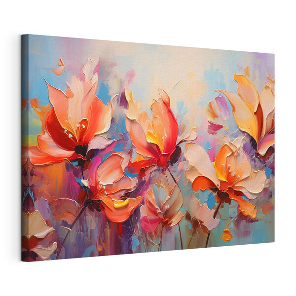 Tableaux Peinture de fleurs sur fond bleu (UGS : s37535) Tableaux Tableaux Peinture de fleurs sur fond bleu (UGS : s37535)