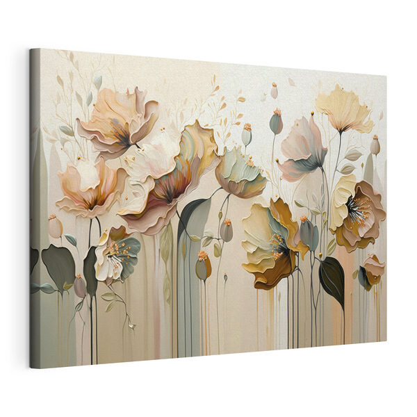 Une peinture de fleurs sur un mur Tableaux Une peinture de fleurs sur un mur
