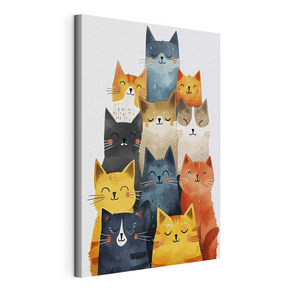 Tableaux Un groupe de chats de couleurs différentes (UGS : s37560) Tableaux Tableaux Un groupe de chats de couleurs différentes (UGS : s37560)