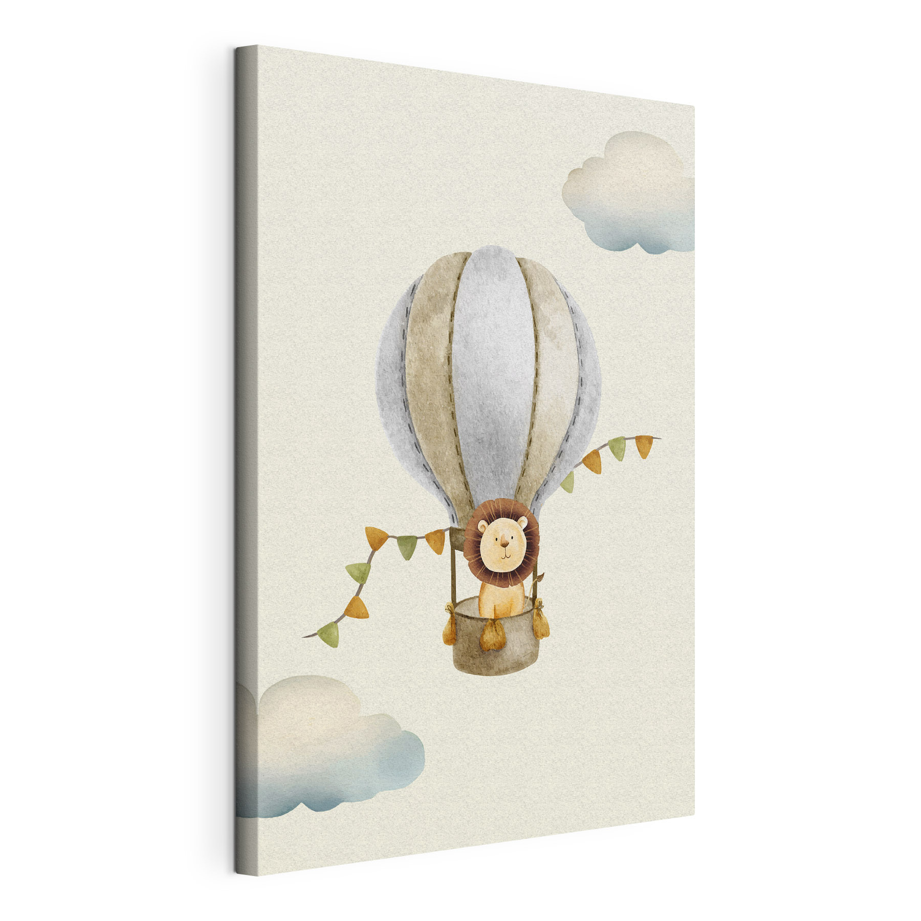 A lion in a hot air balloon A lion in a hot air balloon