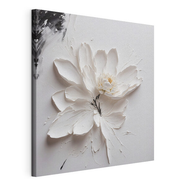 Tableaux Une fleur blanche avec de la peinture noire (UGS : s38303) Tableaux Tableaux Une fleur blanche avec de la peinture noire (UGS : s38303)