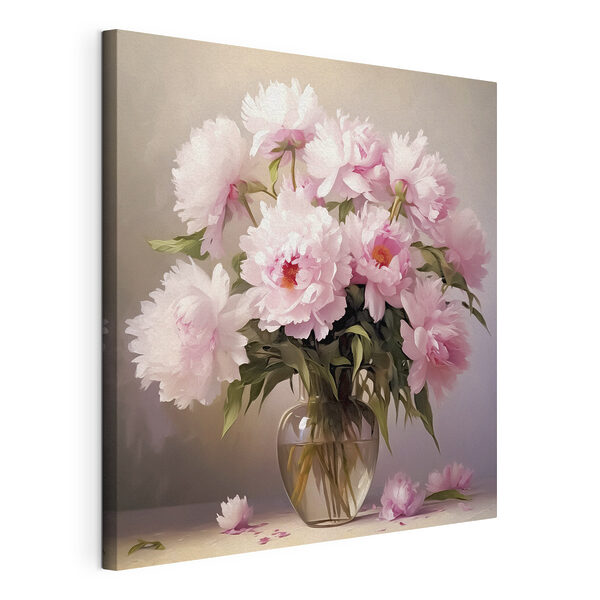 Un vase de fleurs roses Tableaux Un vase de fleurs roses