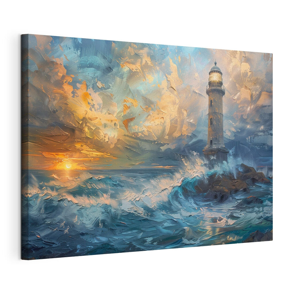 A lighthouse in the ocean