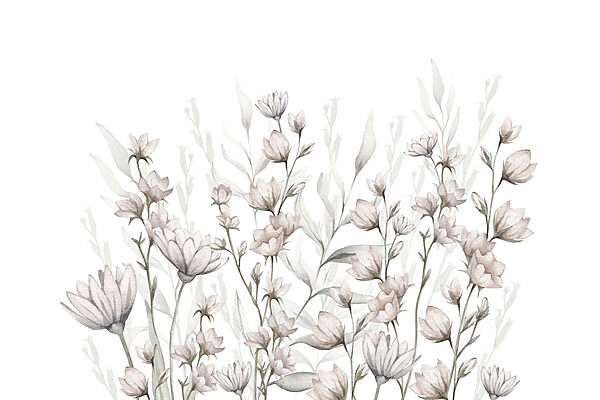 Painting of flowers and leaves Painting of flowers and leaves