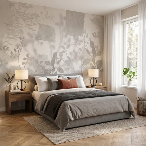 Fond blanc et gris avec des plantes et des feuilles Fond blanc et gris avec des plantes et des feuilles