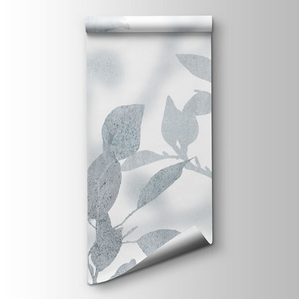 White and gray background with leaves and brush strokes White and gray background with leaves and brush strokes