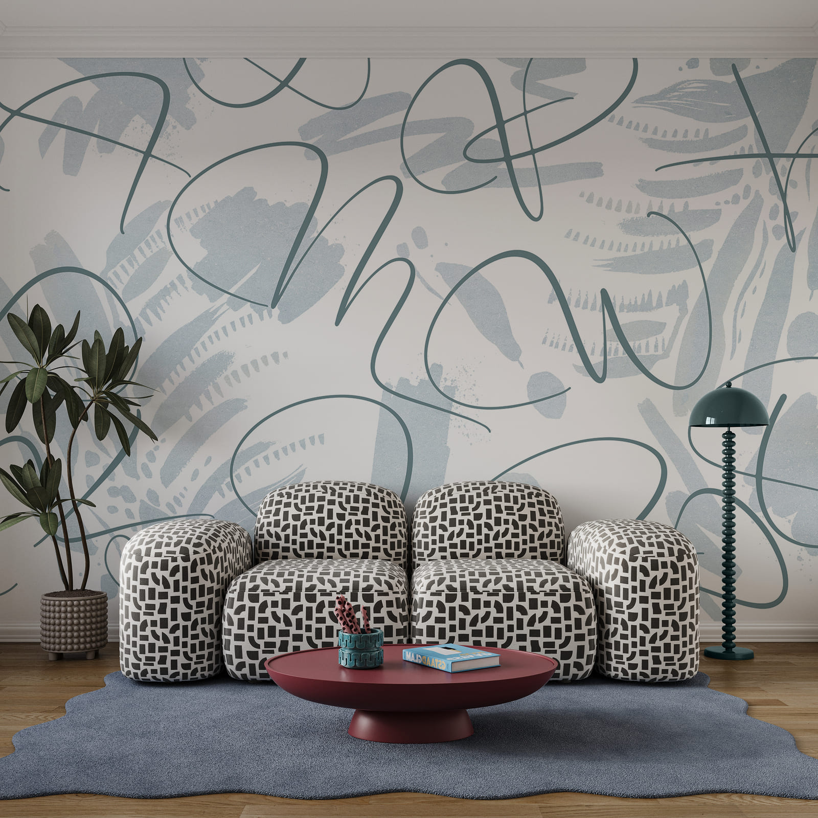 Des volutes artistiques aux teintes douces Des volutes artistiques aux teintes douces