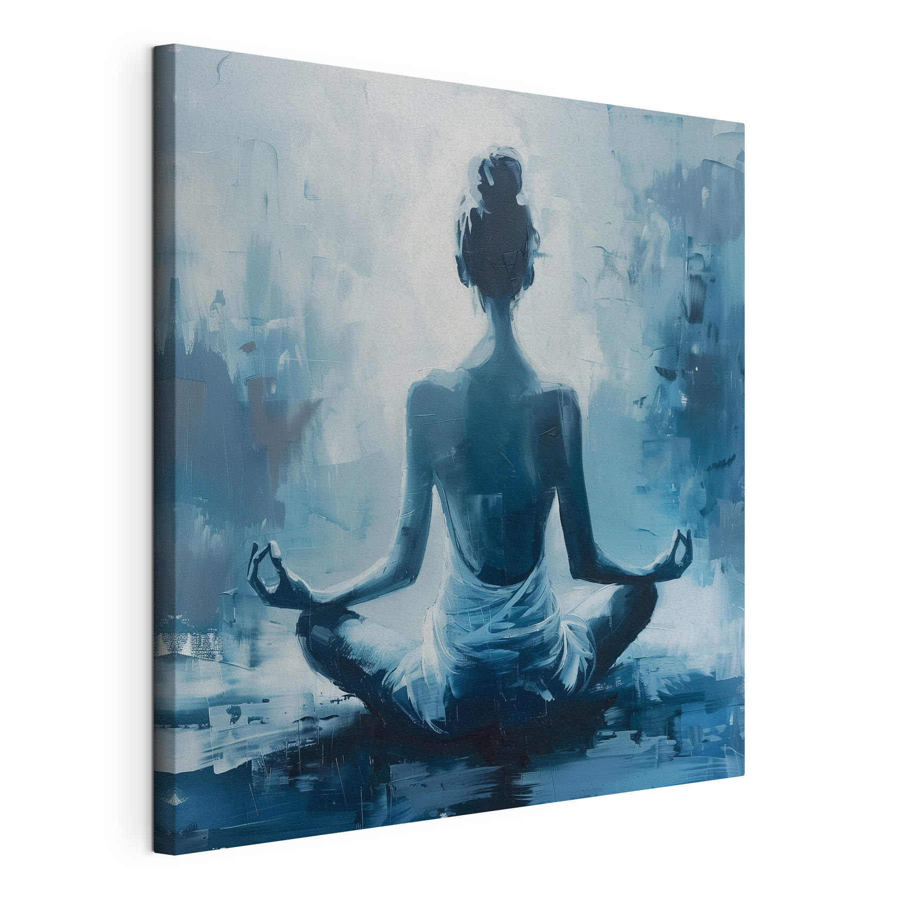 A painting of a woman sitting in a lotus pose A painting of a woman sitting in a lotus pose