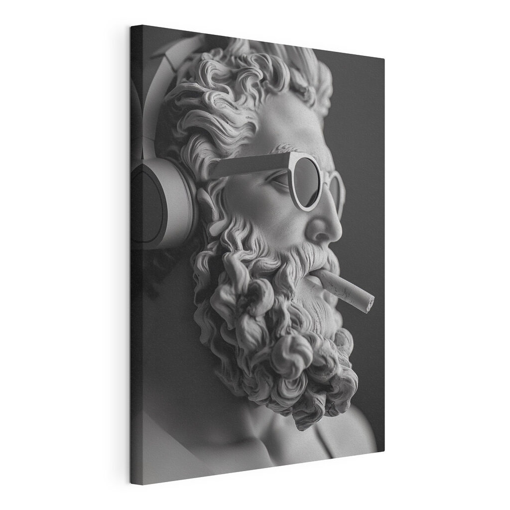 A statue of a man with sunglasses and a cigar
