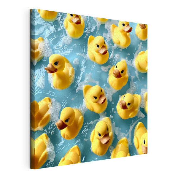 Tableaux Groupe de canards en caoutchouc jaunes dans une piscine (UGS : s39469) Tableaux Tableaux Groupe de canards en caoutchouc jaunes dans une piscine (UGS : s39469)