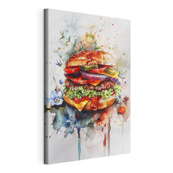 Aquarelle d'un hamburger Tableaux Aquarelle d'un hamburger