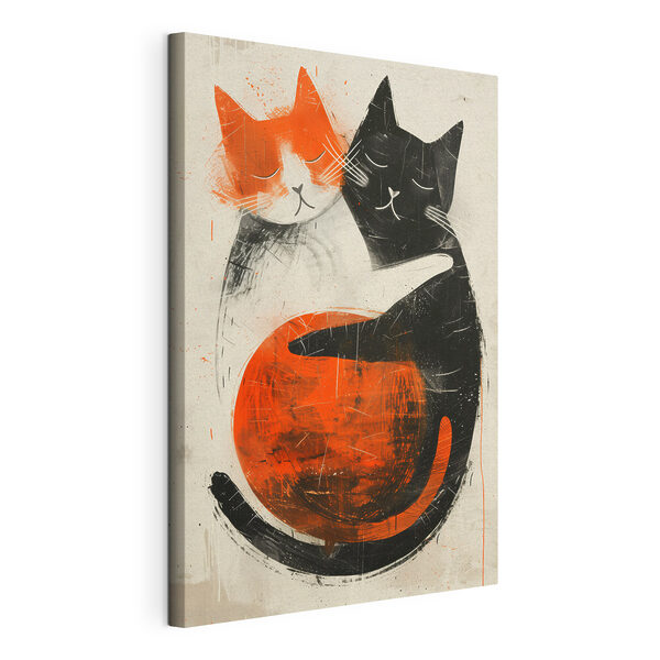 Deux chats se serrant l'un contre l'autre Tableaux Deux chats se serrant l'un contre l'autre