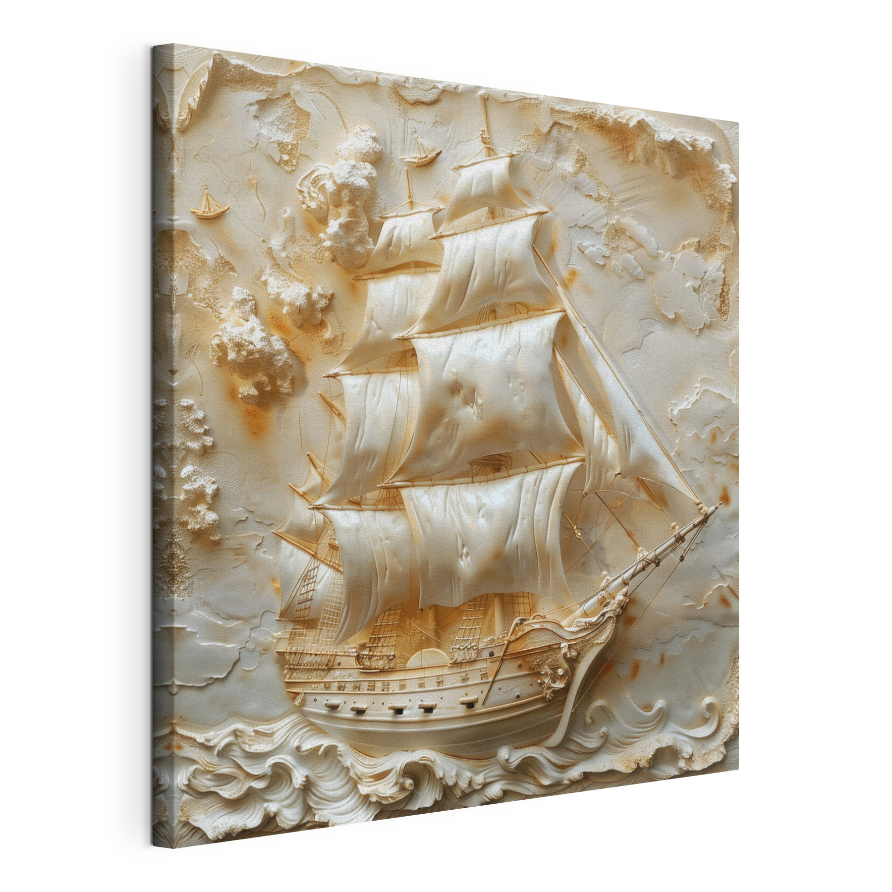 Carved ship with sails Carved ship with sails
