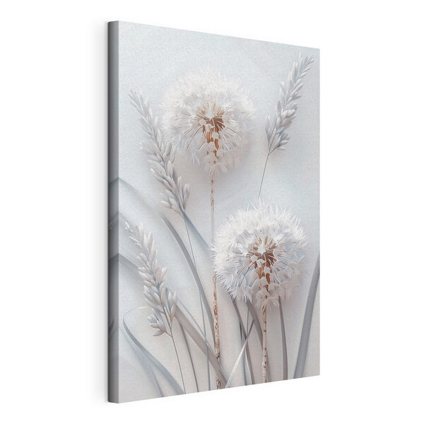 Fleur blanche avec feuilles blanches Tableaux Fleur blanche avec feuilles blanches