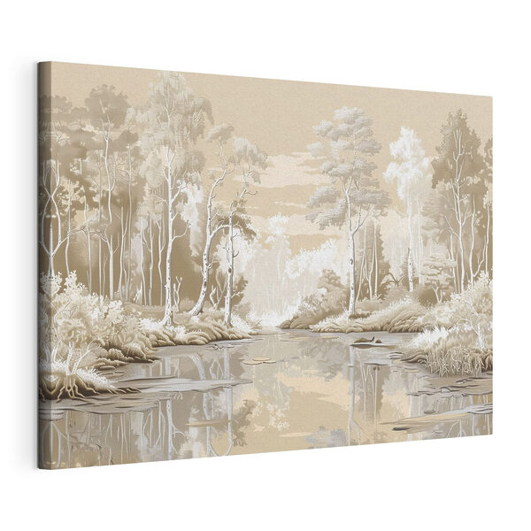 Rivière avec arbres et plantes Tableaux Rivière avec arbres et plantes