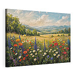 Champ de fleurs avec des montagnes en arrière-plan Tableaux Champ de fleurs avec des montagnes en arrière-plan