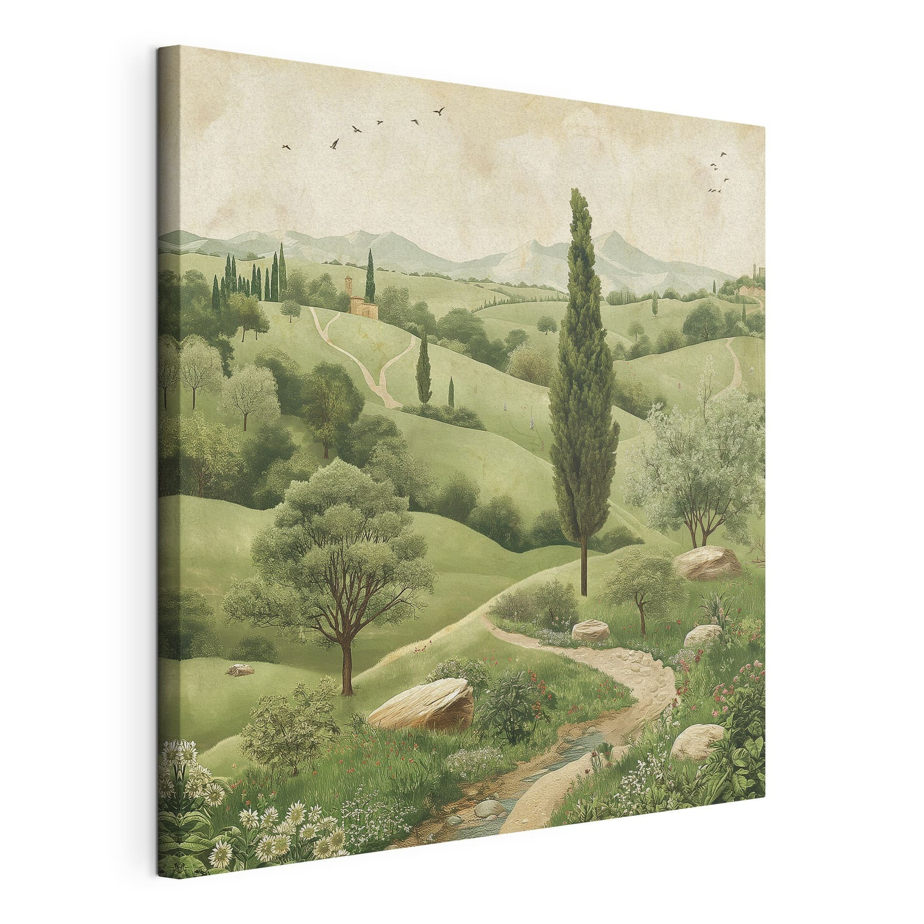 Landscape with trees and a road