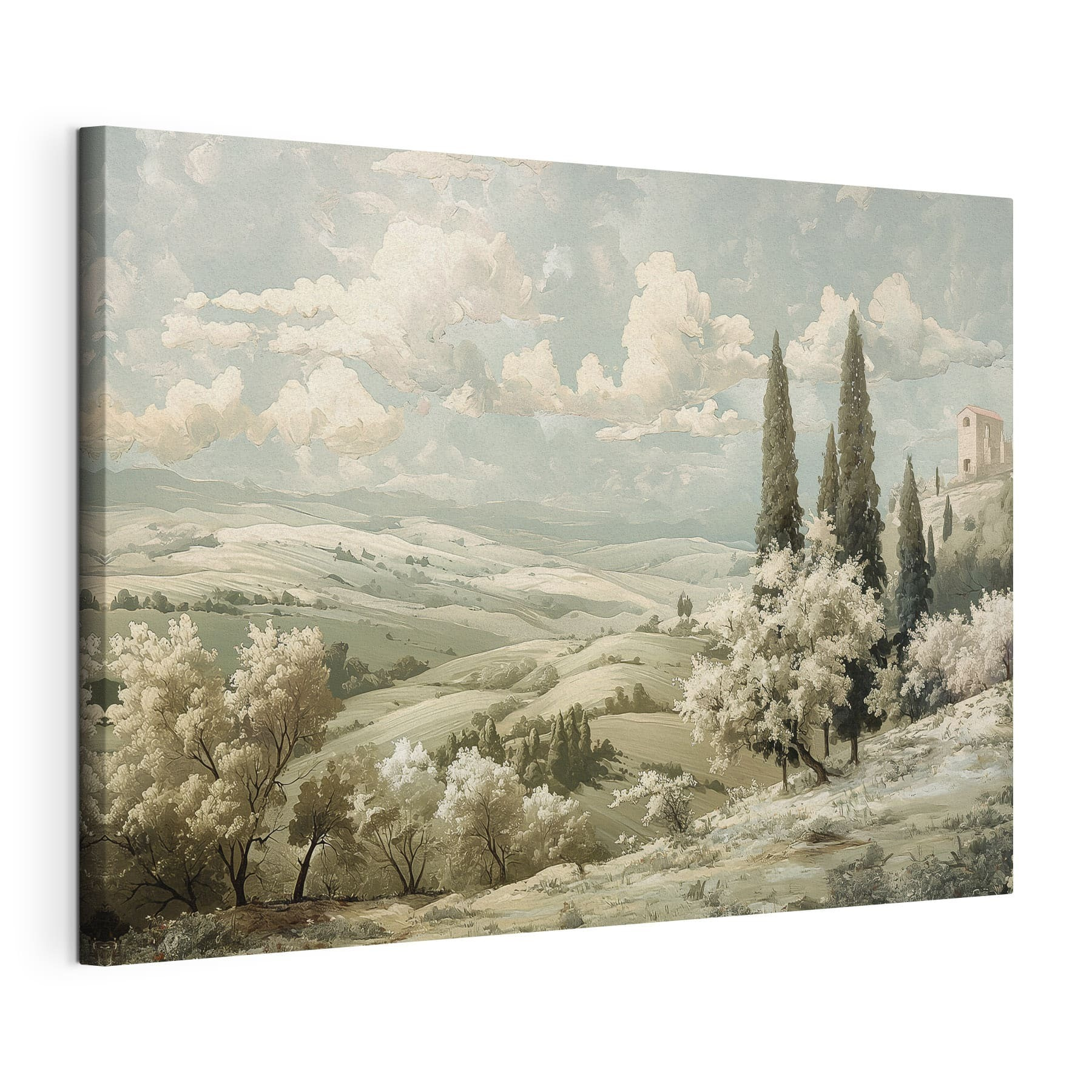 Landscape with trees and hills