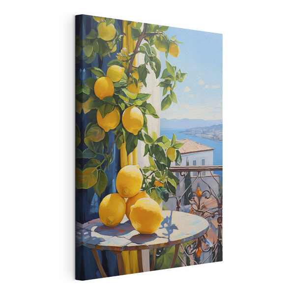Peinture de citrons sur une table Tableaux Peinture de citrons sur une table