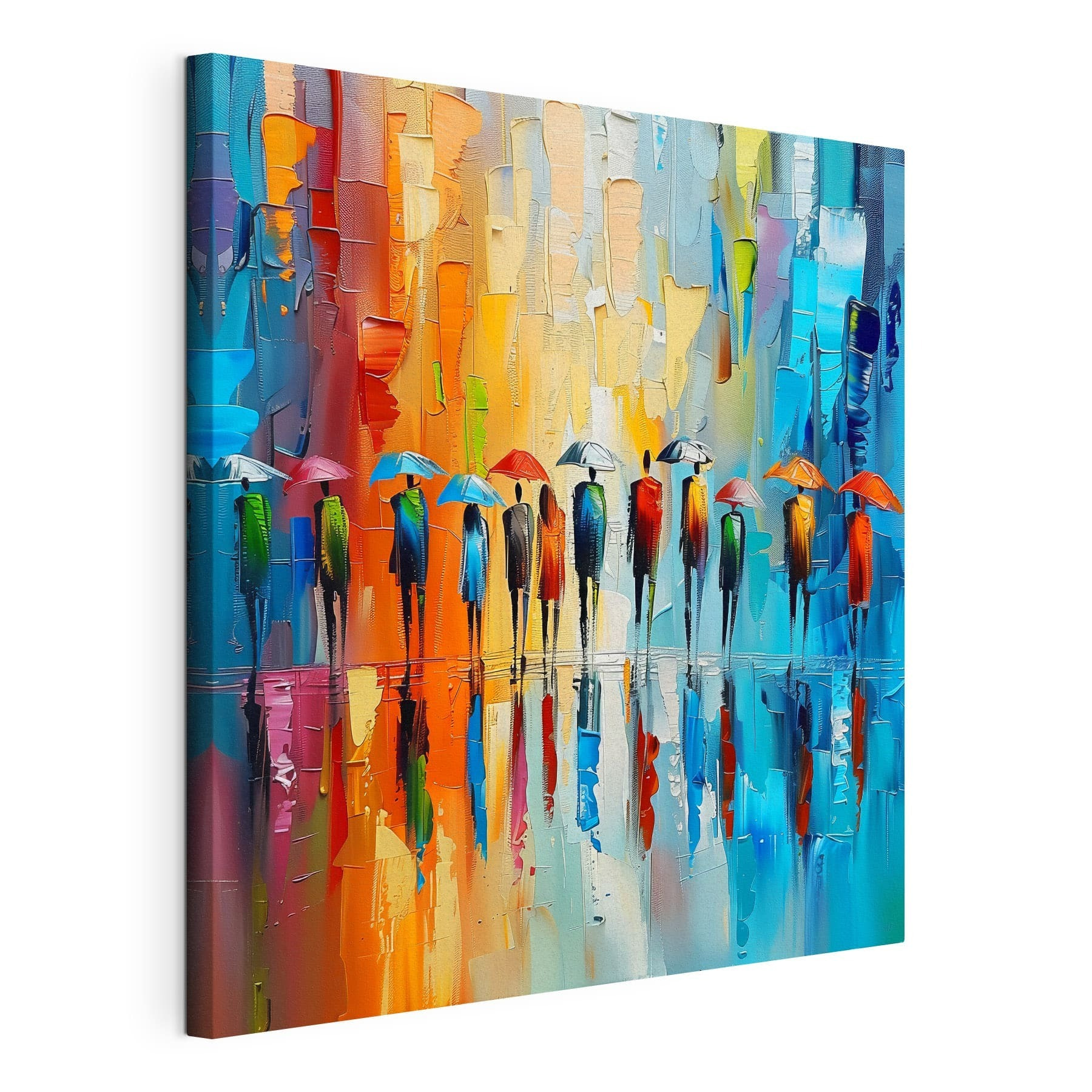 Group of people with umbrellas