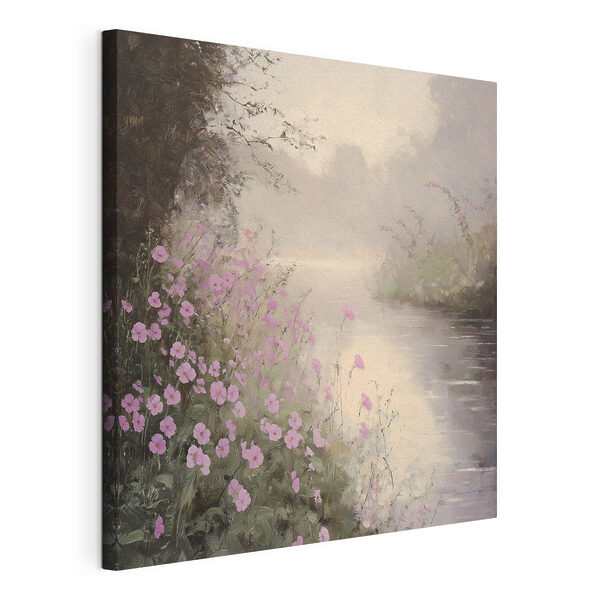 Tableaux Rivière avec des fleurs violettes (UGS : s40229) Tableaux Tableaux Rivière avec des fleurs violettes (UGS : s40229)