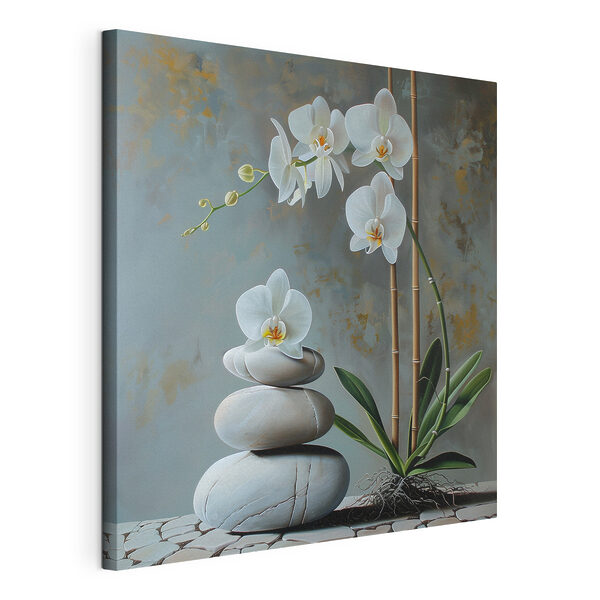 Tableaux Peinture d'une plante et d'une pile de rochers (UGS : s40368) Tableaux Tableaux Peinture d'une plante et d'une pile de rochers (UGS : s40368)